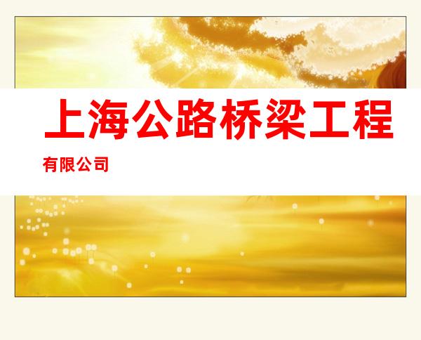 上海公路桥梁工程有限公司