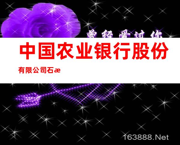 中国农业银行股份有限公司石河子桃花镇支行