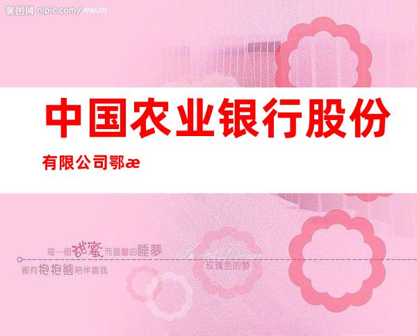 中国农业银行股份有限公司鄂托克旗苏里格支行
