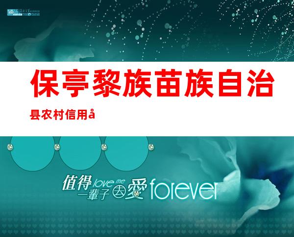 保亭黎族苗族自治县农村信用合作联社什玲信用社