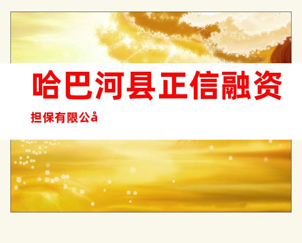 哈巴河县正信融资担保有限公司