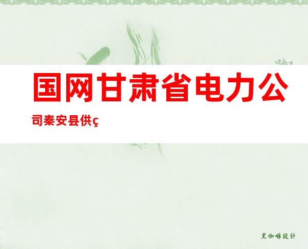 国网甘肃省电力公司秦安县供电公司