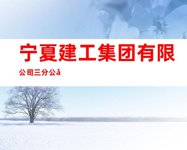 宁夏建工集团有限公司三分公司
