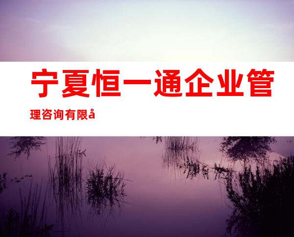 宁夏恒一通企业管理咨询有限公司