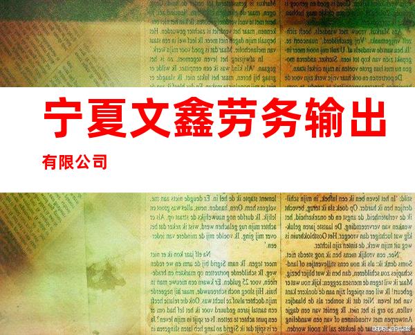 宁夏文鑫劳务输出有限公司