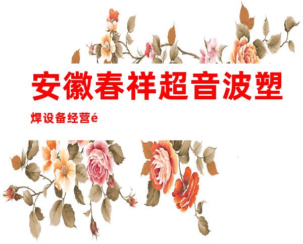 安徽春祥超音波塑焊设备经营部