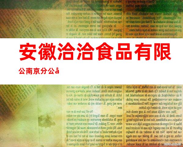 安徽洽洽食品有限公南京分公司