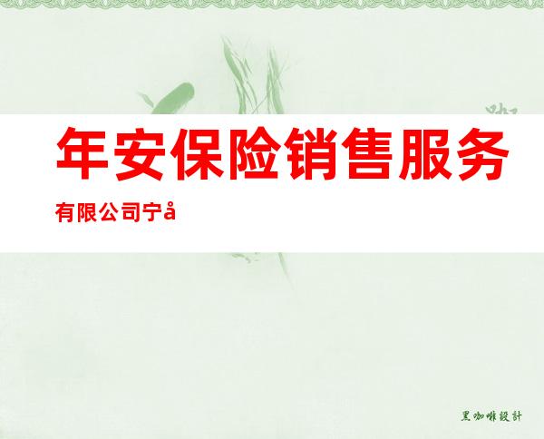 年安保险销售服务有限公司宁夏分公司