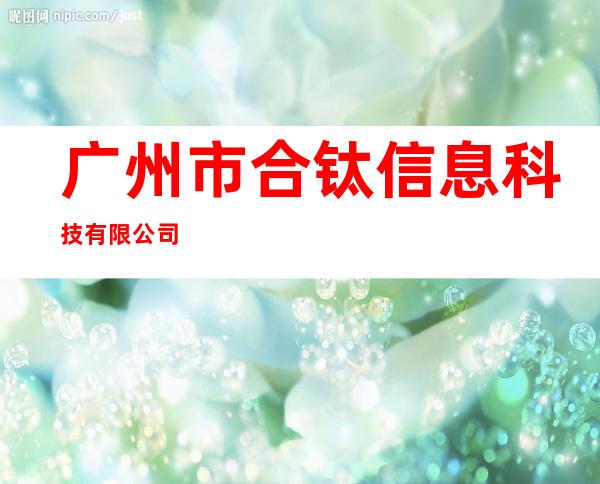 广州市合钛信息科技有限公司