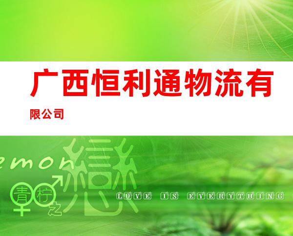 广西恒利通物流有限公司