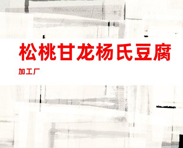 松桃甘龙杨氏豆腐加工厂