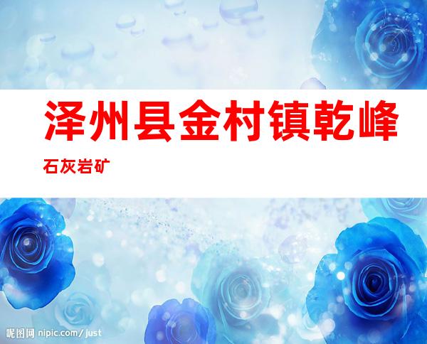 泽州县金村镇乾峰石灰岩矿