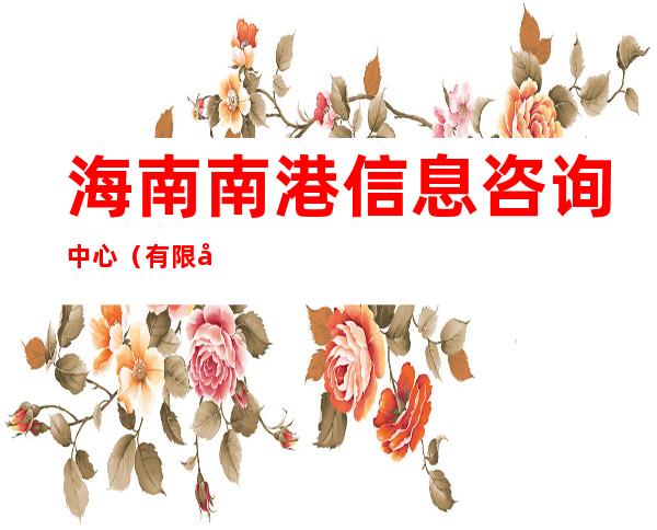 海南南港信息咨询中心(有限合伙)