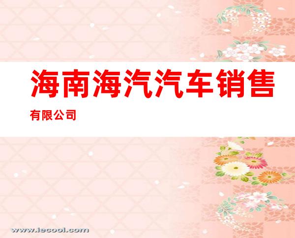 海南海汽汽车销售有限公司