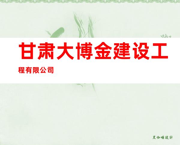 甘肃大博金建设工程有限公司