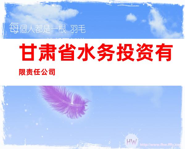 甘肃省水务投资有限责任公司