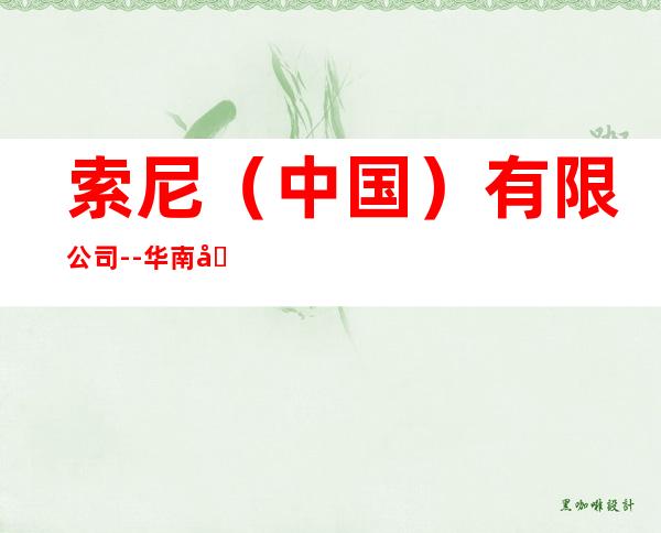 索尼（中国）有限公司--华南区 sony （china） limited