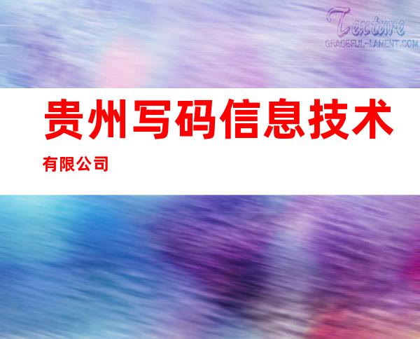 贵州写码信息技术有限公司
